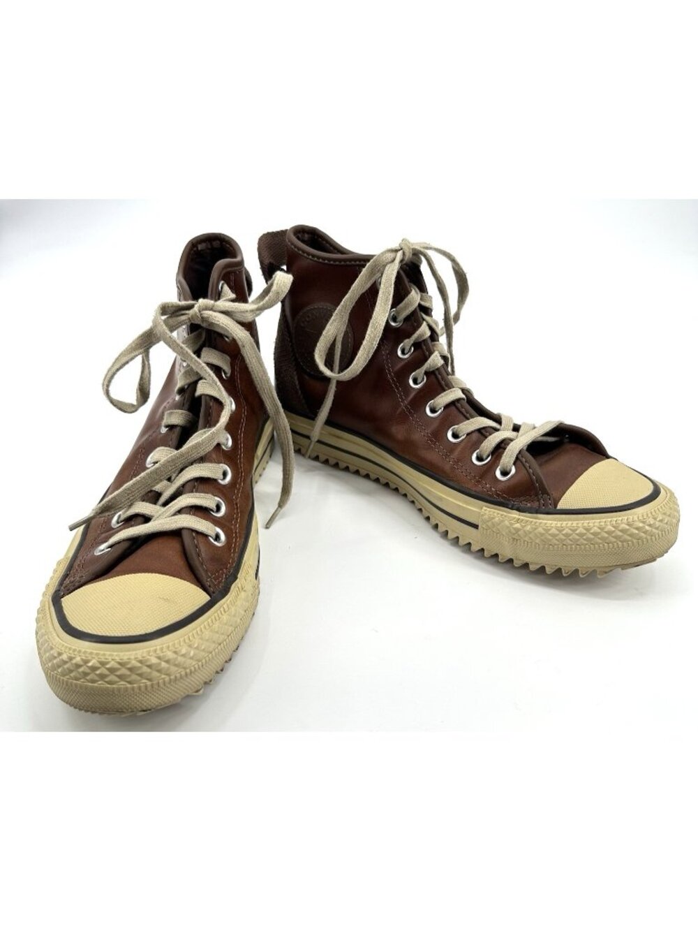 CONVERSE ALL STAR CHUCK TAYLOR LEATHER HOLLIS HI brown saddle 8.5 mens shoes